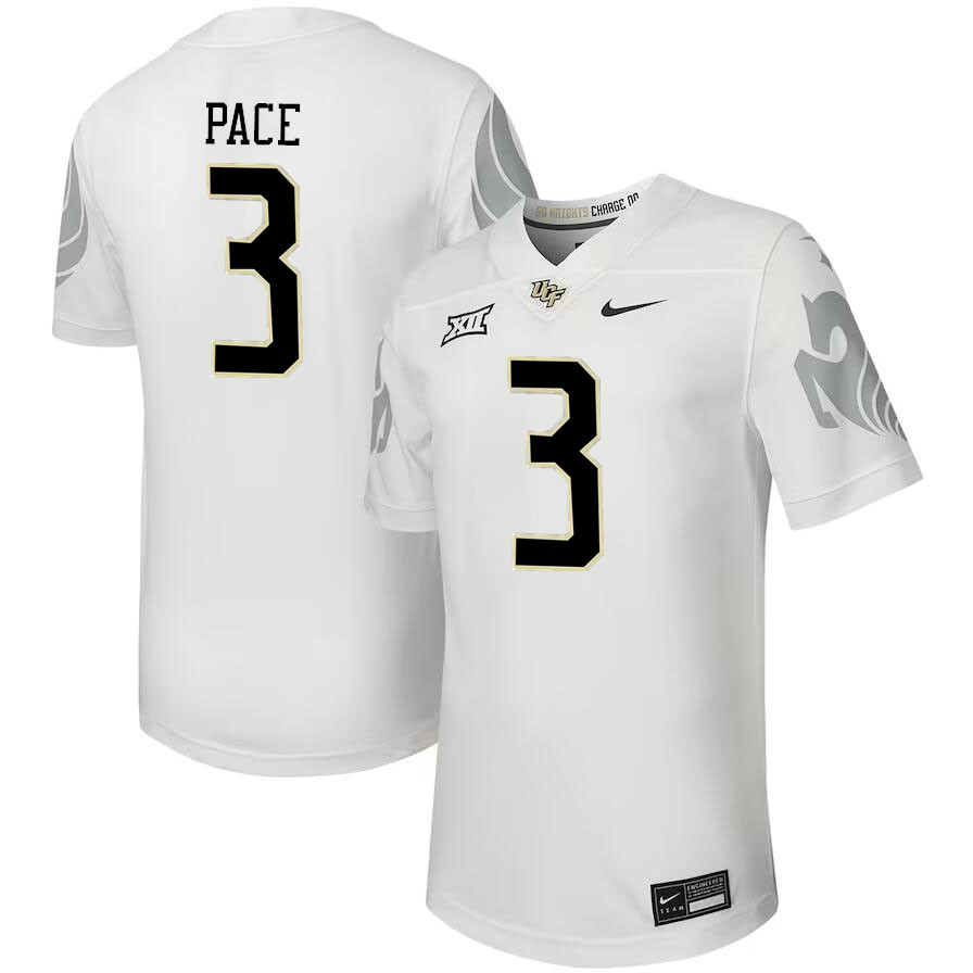 Men #3 Deshawn Pace UCF Knights Big 12 Conference College Football Jerseys Stitched-Black